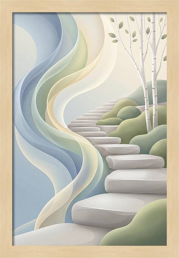 Stone Steps Ascending Garden Slope