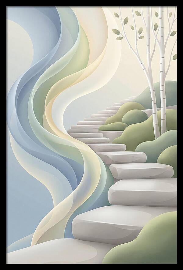 Stone Steps Ascending Garden Slope