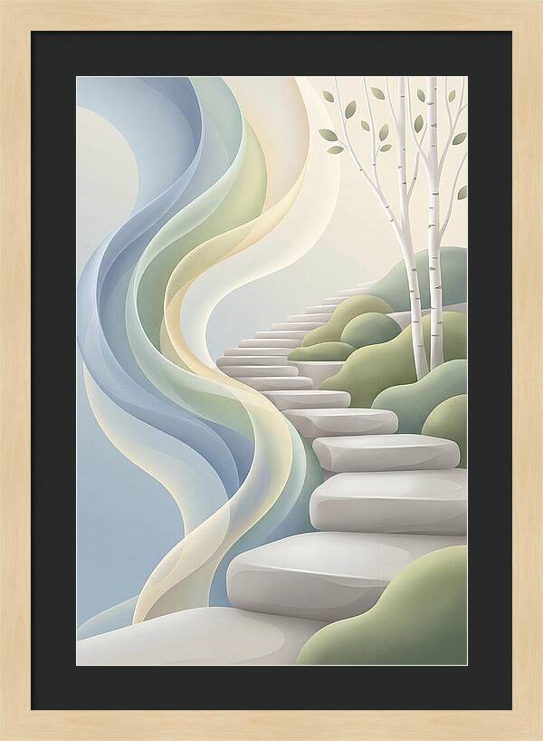 Stone Steps Ascending Garden Slope