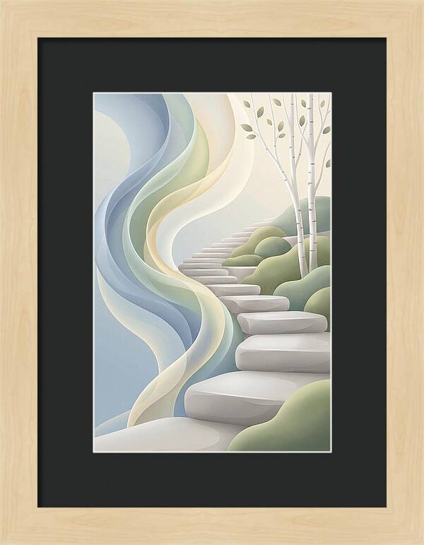 Stone Steps Ascending Garden Slope