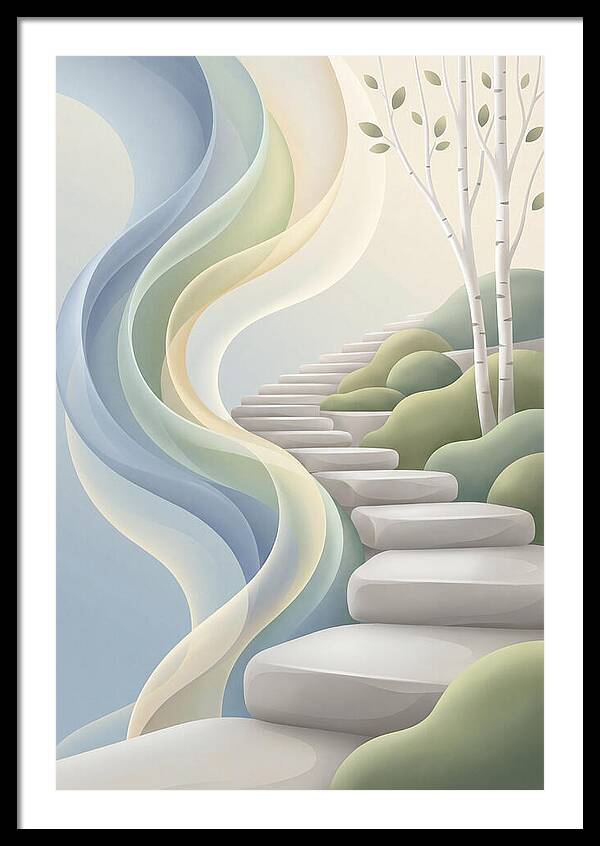 Stone Steps Ascending Garden Slope
