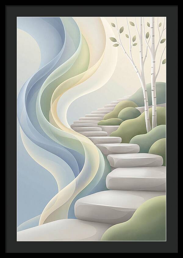 Stone Steps Ascending Garden Slope