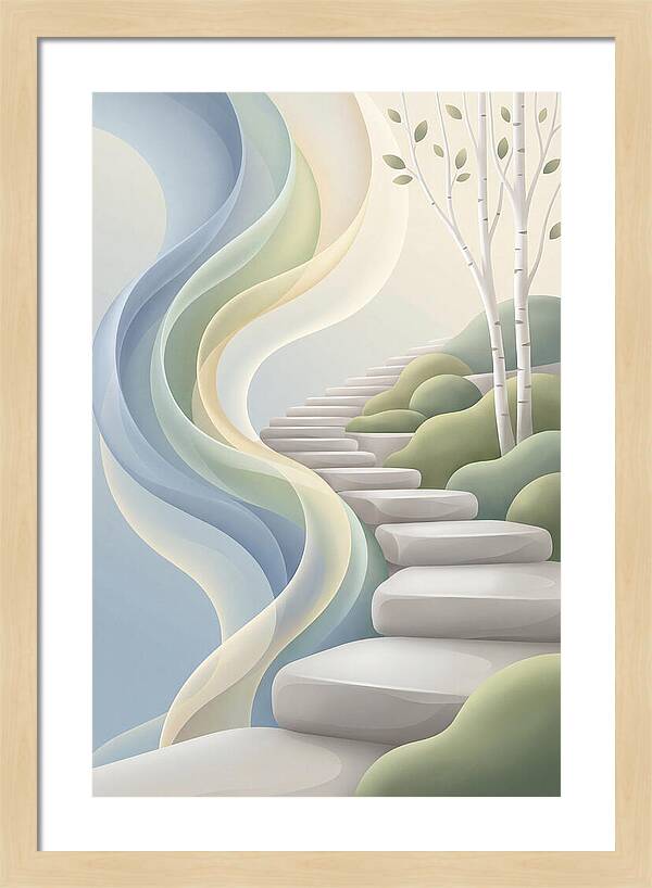 Stone Steps Ascending Garden Slope