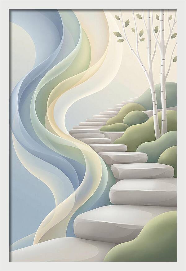 Stone Steps Ascending Garden Slope