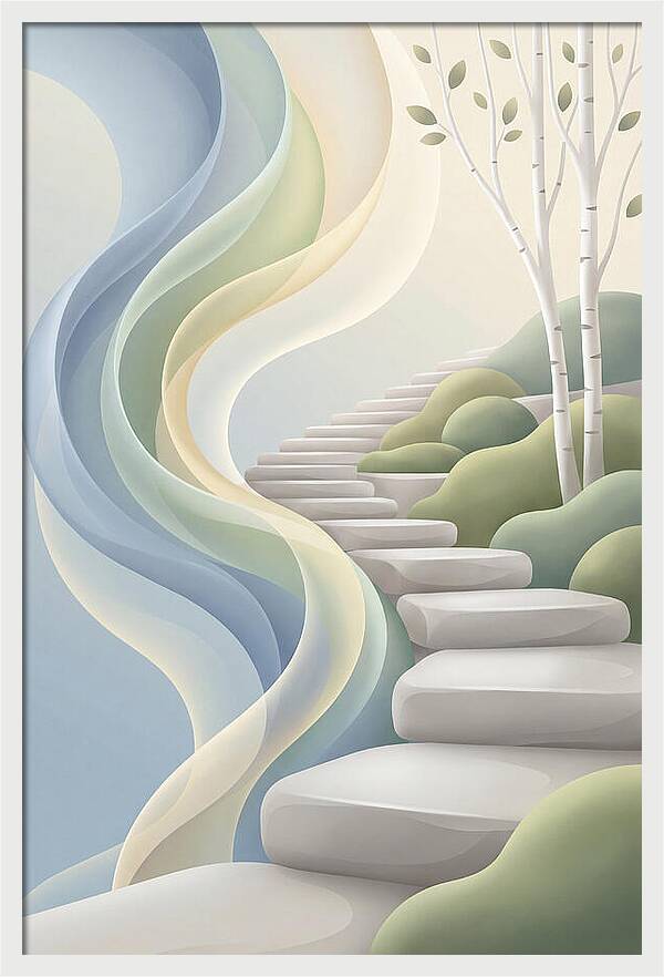 Stone Steps Ascending Garden Slope