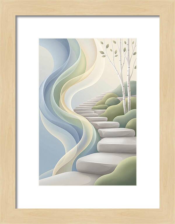 Stone Steps Ascending Garden Slope