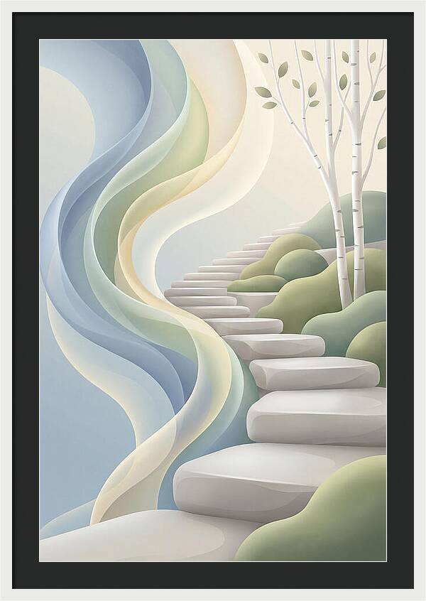 Stone Steps Ascending Garden Slope