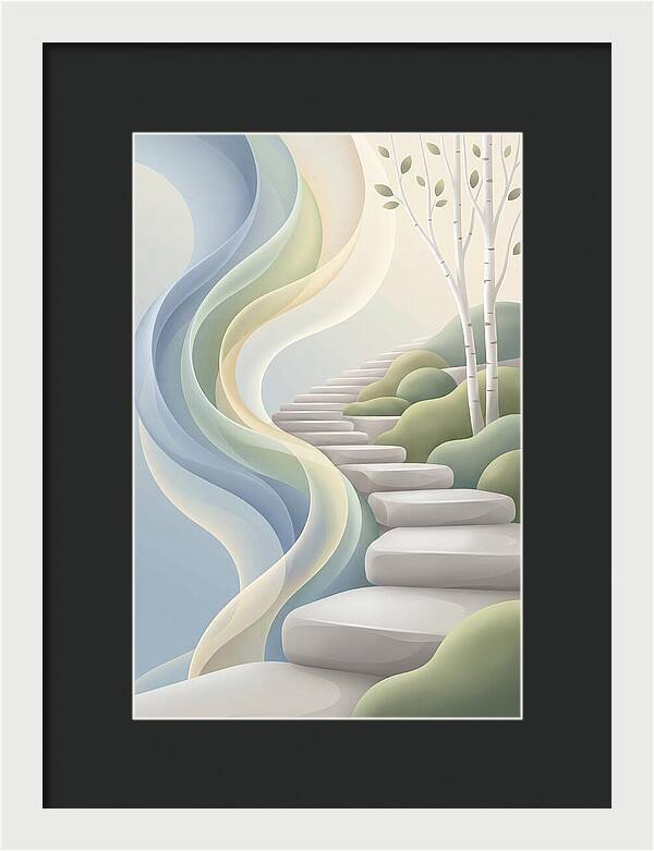 Stone Steps Ascending Garden Slope