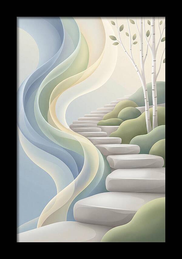 Stone Steps Ascending Garden Slope