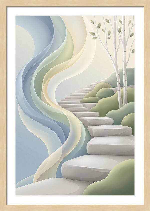 Stone Steps Ascending Garden Slope