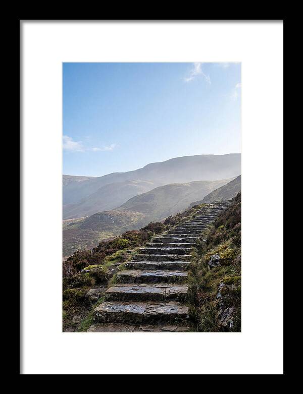 Stone Steps Ascending Misty Hillside