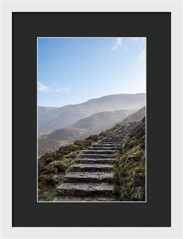 Stone Steps Ascending Misty Hillside