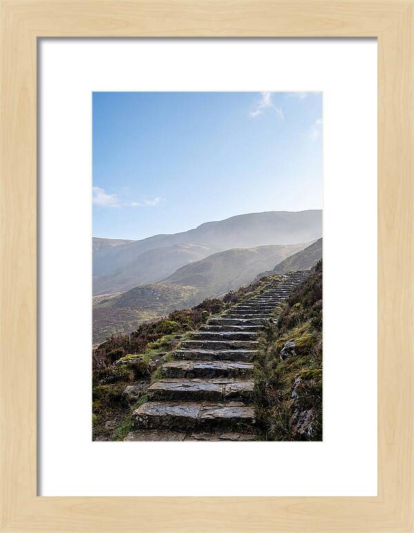 Stone Steps Ascending Misty Hillside