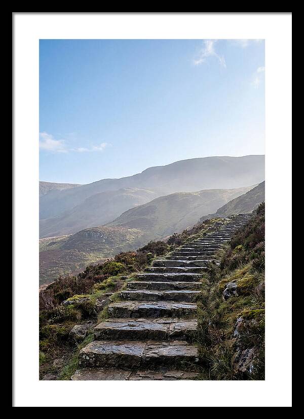 Stone Steps Ascending Misty Hillside