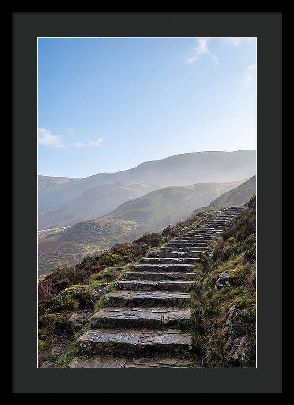 Stone Steps Ascending Misty Hillside