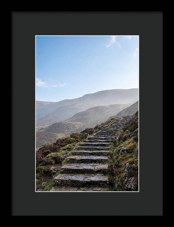 Stone Steps Ascending Misty Hillside