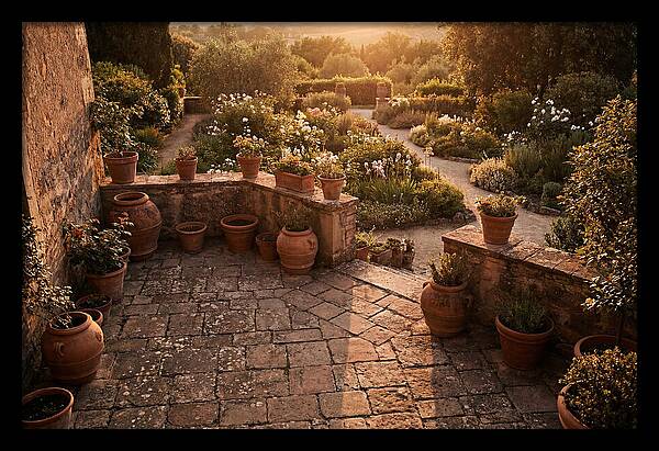 Stone Terrace Overlooking Garden