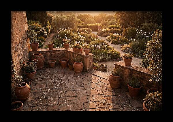 Stone Terrace Overlooking Garden