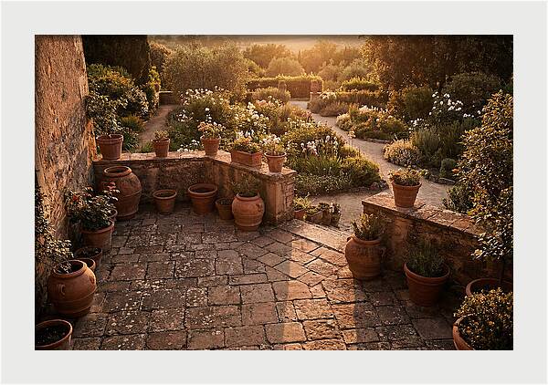 Stone Terrace Overlooking Garden