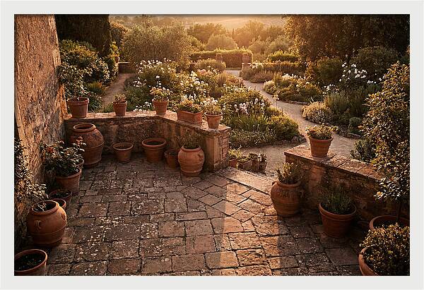 Stone Terrace Overlooking Garden