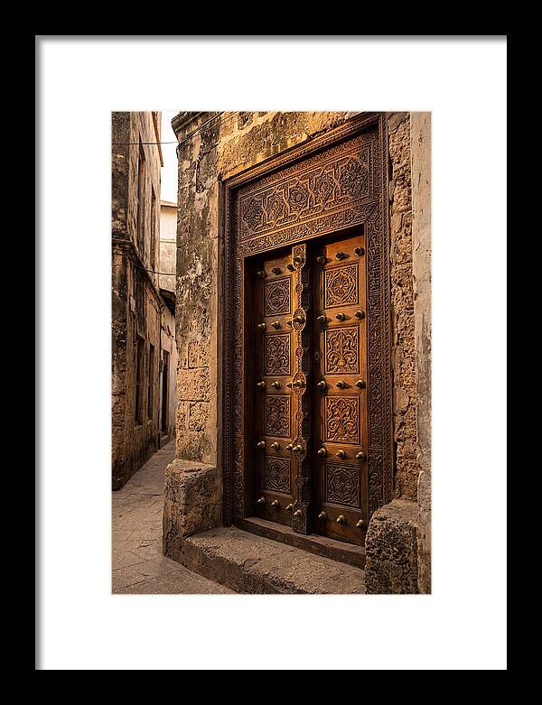 Stone Town Doors At Golden Hour