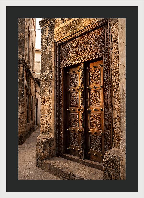 Stone Town Doors At Golden Hour