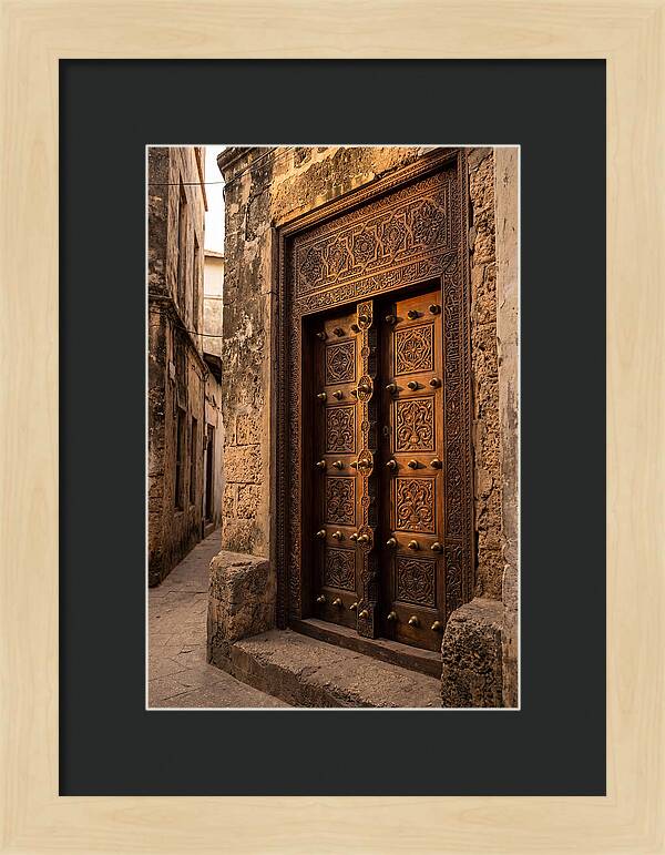 Stone Town Doors At Golden Hour