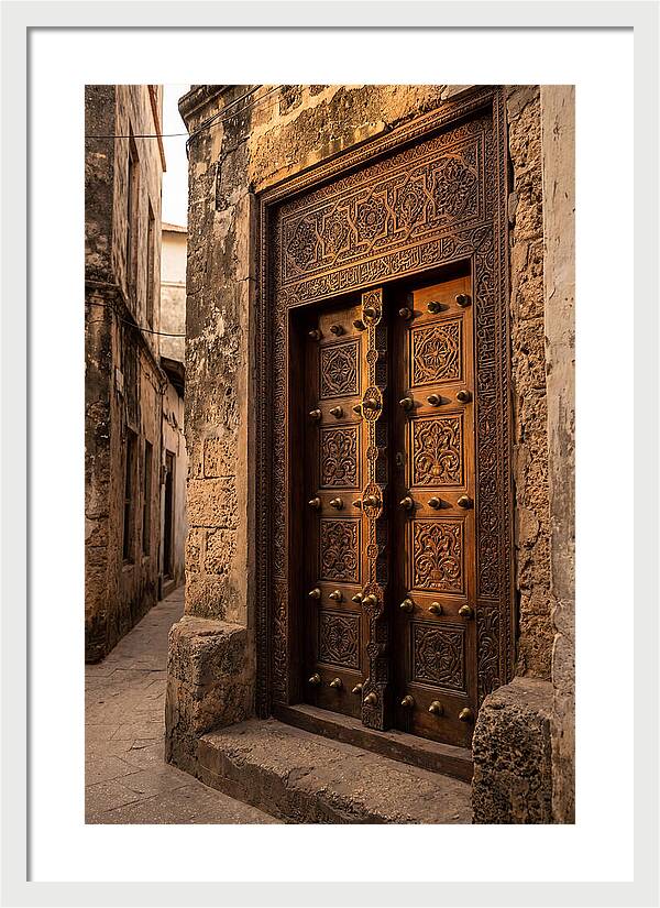 Stone Town Doors At Golden Hour