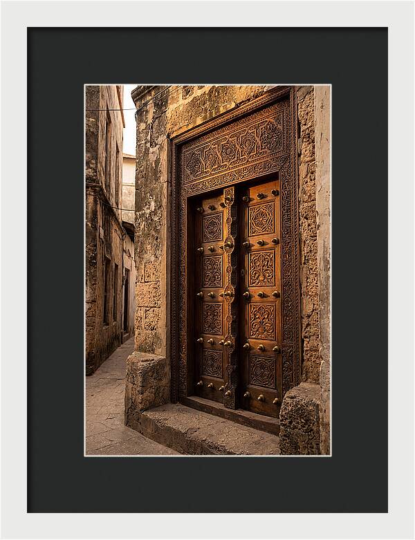 Stone Town Doors At Golden Hour