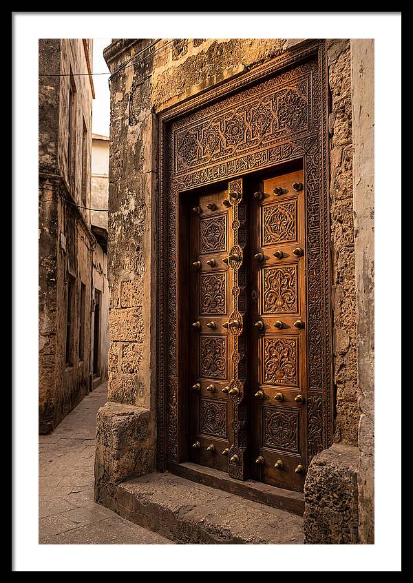 Stone Town Doors At Golden Hour