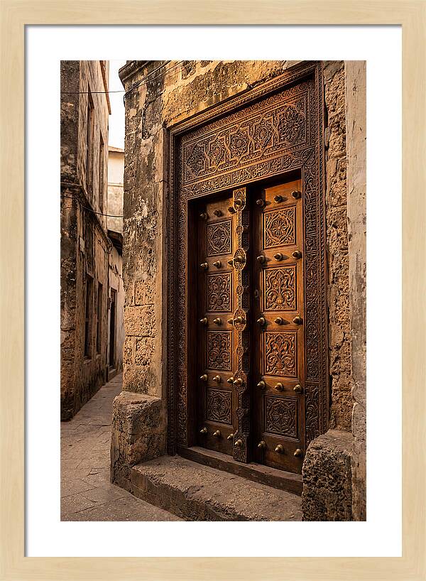 Stone Town Doors At Golden Hour