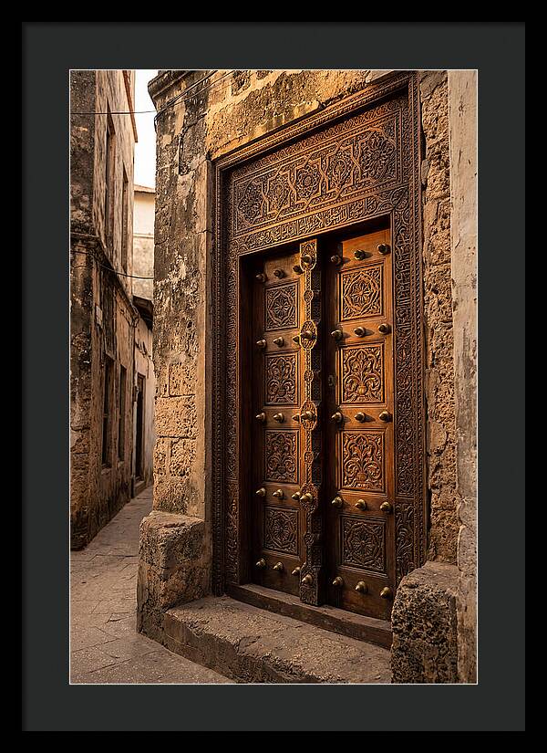 Stone Town Doors At Golden Hour