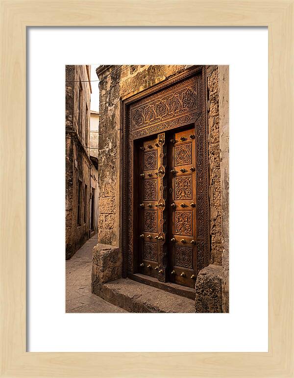 Stone Town Doors At Golden Hour