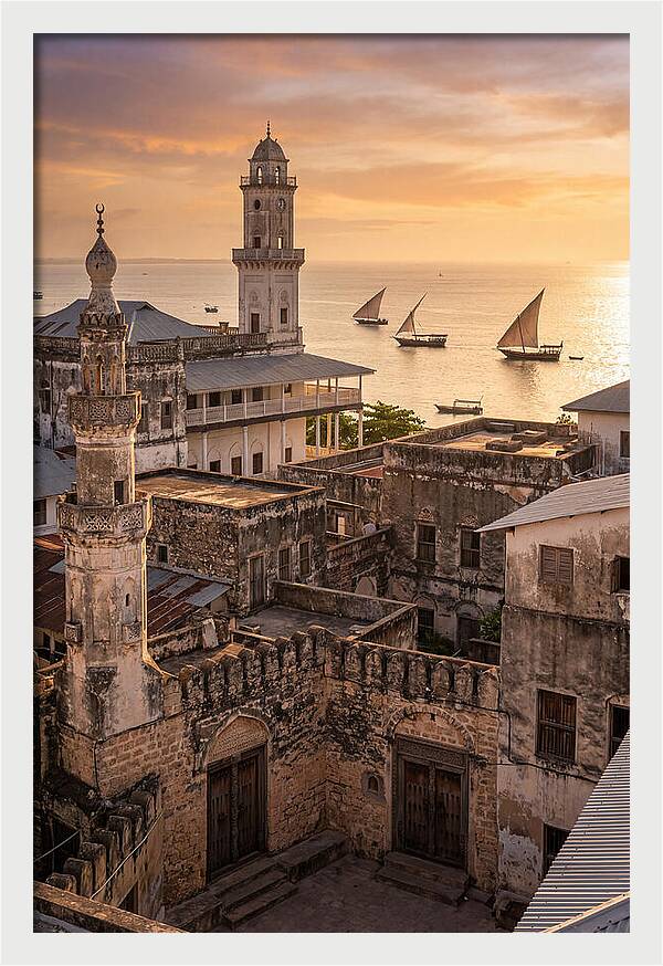 Stone Town Rooftops At Golden Hour