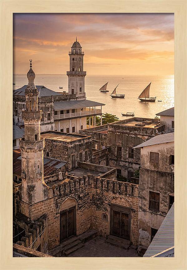 Stone Town Rooftops At Golden Hour