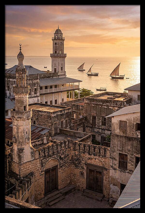 Stone Town Rooftops At Golden Hour