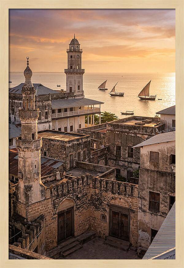 Stone Town Rooftops At Golden Hour
