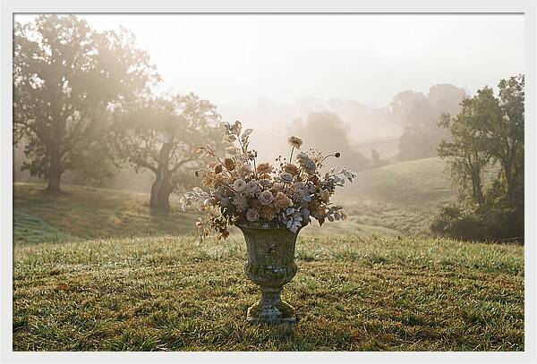 Stone Urn Overflowing With Flowers