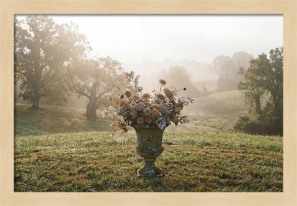 Stone Urn Overflowing With Flowers