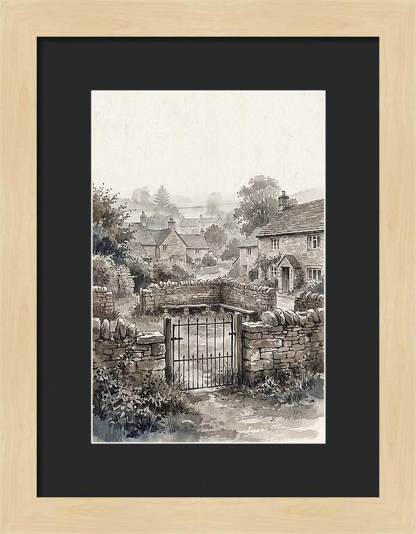 Stone Village Pound With Iron Gate