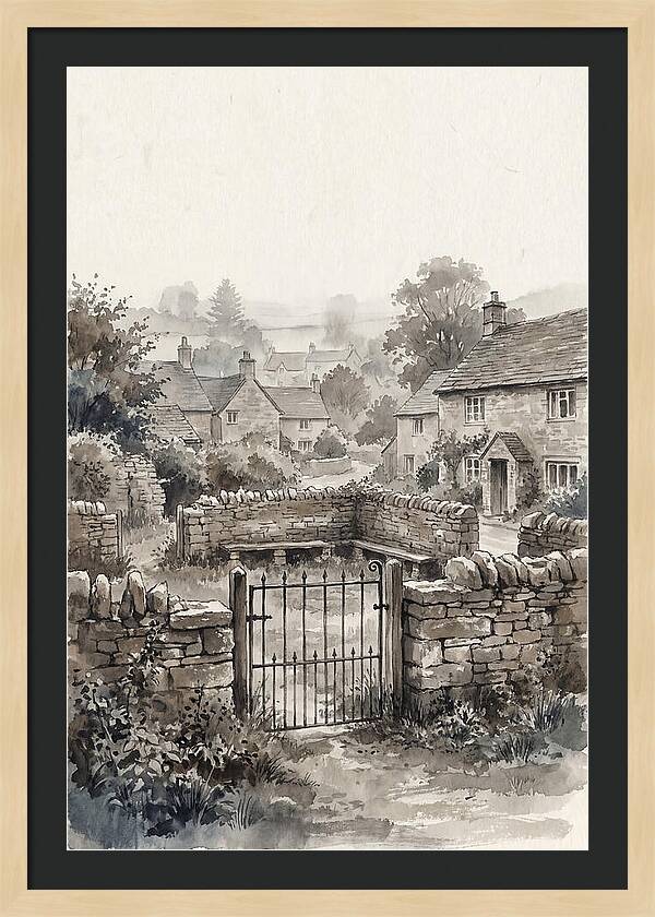 Stone Village Pound With Iron Gate