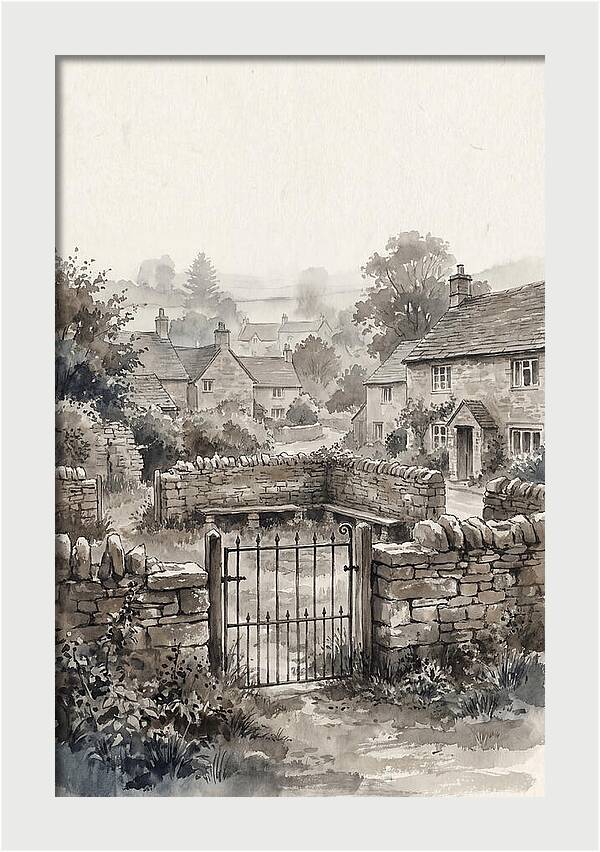 Stone Village Pound With Iron Gate