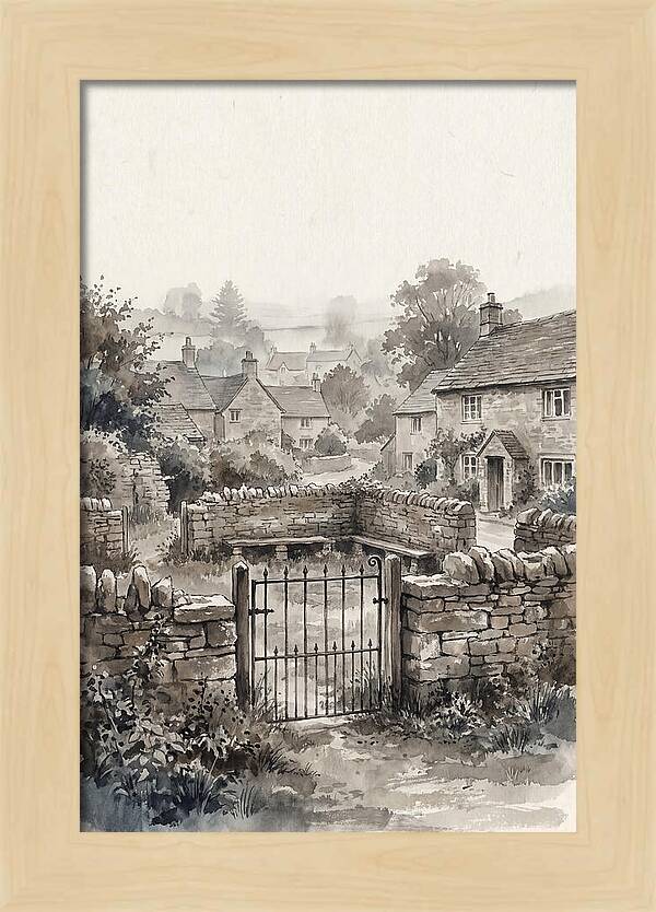 Stone Village Pound With Iron Gate