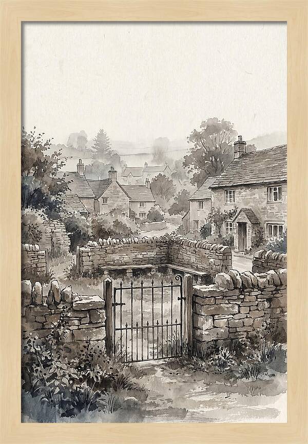 Stone Village Pound With Iron Gate