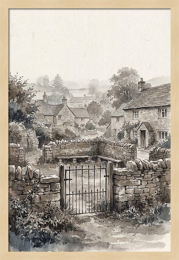Stone Village Pound With Iron Gate
