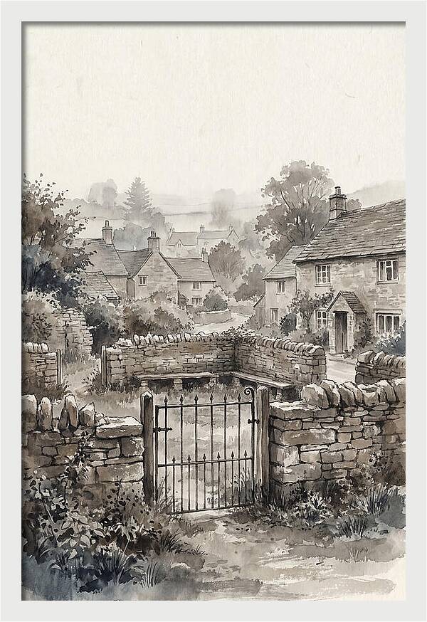 Stone Village Pound With Iron Gate