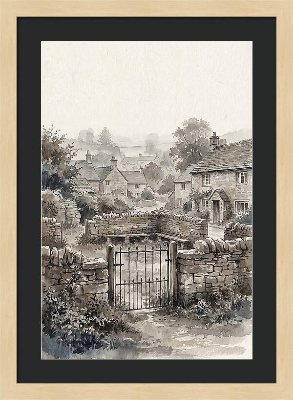 Stone Village Pound With Iron Gate
