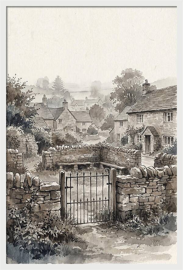 Stone Village Pound With Iron Gate