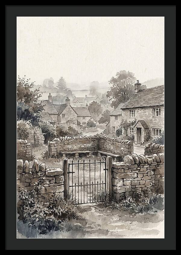 Stone Village Pound With Iron Gate