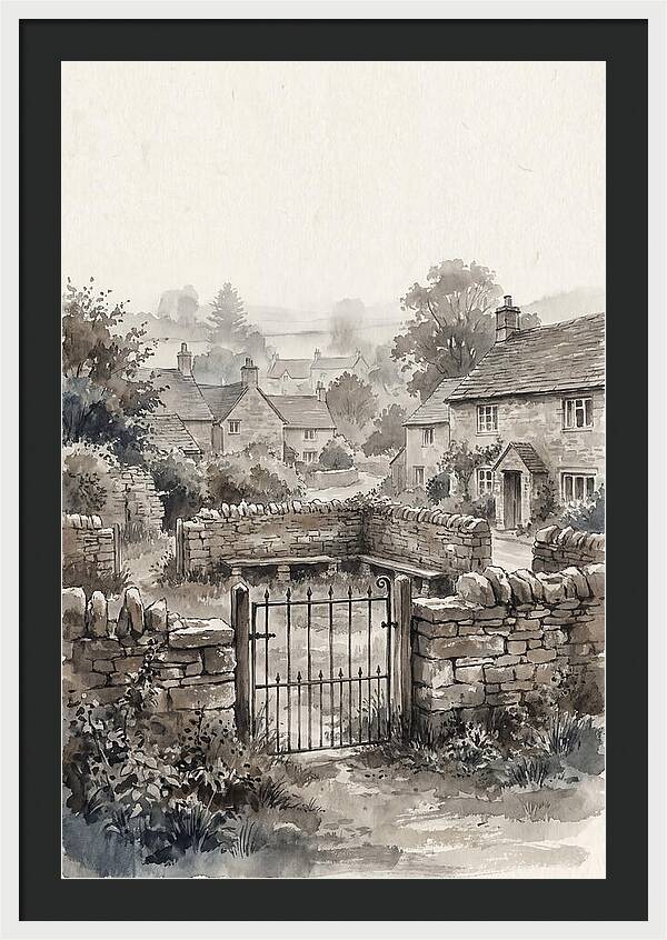 Stone Village Pound With Iron Gate